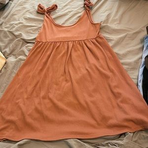 Rose Color Sundress Bow Tie Straps